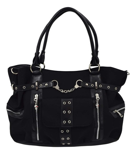Bolso De Mano Negro Lost Queen Rise Up Handcuff, Estilo Góti