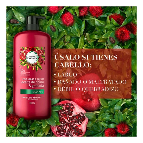 Shampoo Herbal Essences® Con Aceite De Ricino Y Granada 1 L