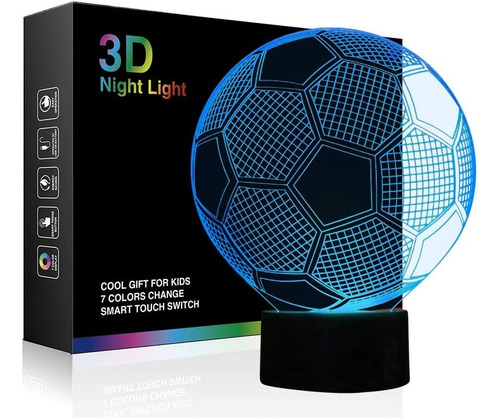 Lámpara De 7 Colores 3d Balón De Fútbol Para Niños Y Niñas