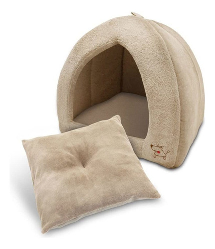 Cama Suave Para Perros Y Gatos Con Capucha