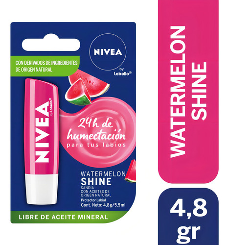 Bálsamo Labial Nivea Watermelon Shine 4,8gr