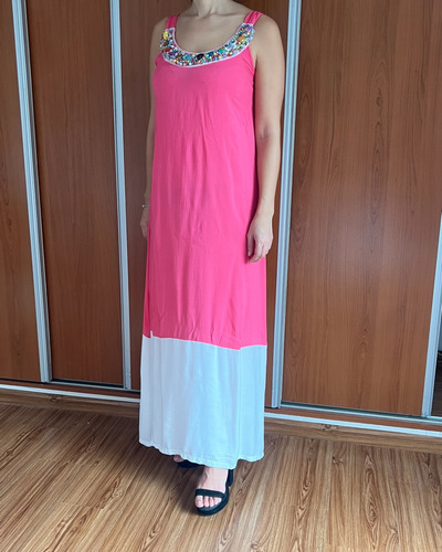 Vestido Largo Fuxia Fiesta Estilo Rapsodia India Style (Usado)