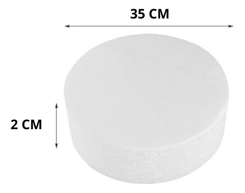 Circulo De Plumavit 35 Cm Diametro X 2 Cm De Espesor - 1 Uni