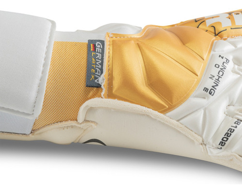 Guante De Portero Rinat Acv1 Pro Adulto Blanco Oro.