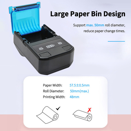 Ds Impresora Térmica De 58mm Portátil E Inalámbrica Bt