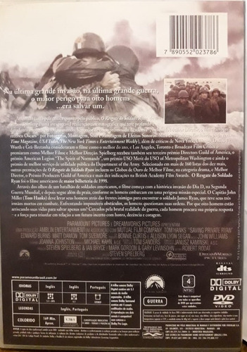 Dvd - O Resgate Do Soldado Ryan - Steven Spielberg