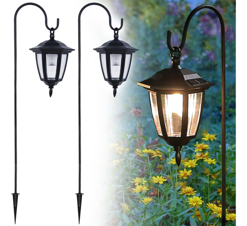 Paquete 2 Luces Solares Colgantes 38 Pulgadas Jardín