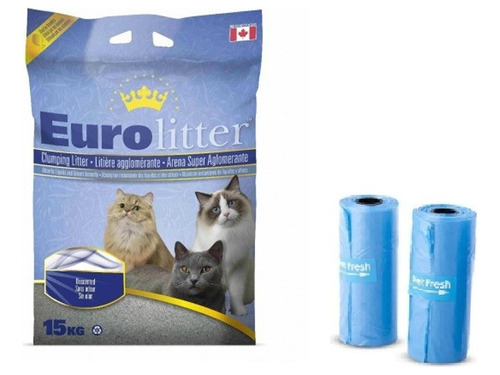 Arena Sanitaria Aglomerante Gatos Eurolitter 15 Kg + Envio!