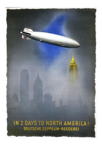 Lienzo Canvas Poster Anuncio Zeppelin Alemania 1935 73x50