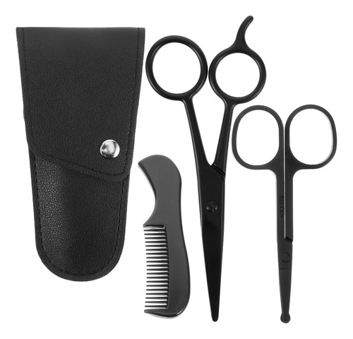 1 Set/4 Pcs Stainless Steel Mustache Trimming Shear Men Bear