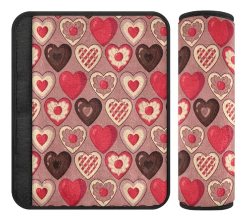 Valentine Day Sweets Hearts Seat Belt Cover 2 Pack Car Seat