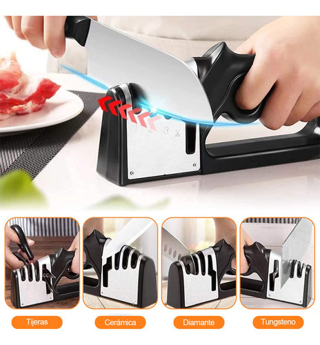 Afilador De Cuchillos Cocina 4 En 1,manual Profesional