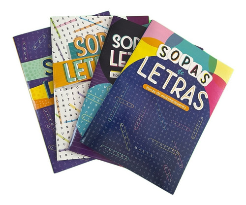 4 Libros De Sopa De Letra (tamaño Carta) (80 Pg Cada Uno)
