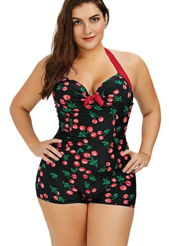 Traje De Baño Vintage Cherry Con Copa Xl 5xl Rosé Gal