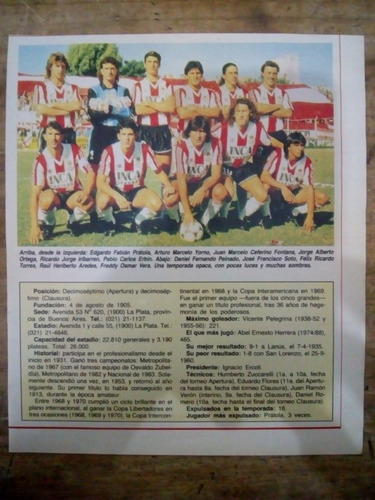Recorte Estudiantes Lp Temporada 91/92