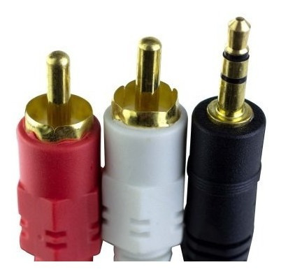 Imagen 3 de 6 de Cable Rca A Auxiliar 3.5mm Adaptador De Audio 1.5 Metros