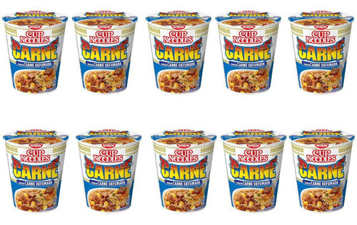 Kit 10 Macarrão Nissin Cup Noodles Carne Defumada 65g