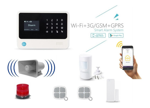 Kit De Alarma Gsm Wifi Tactil Inalambrica  Para Casa O Negoc