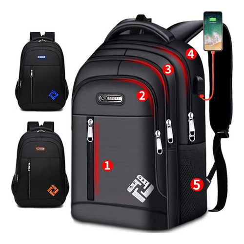 Mochila Con Puerto De Carga Usb Y Gran Capacidad