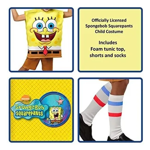 Disfraz Talla Medium Para Niño De Bob Esponja Pantalones