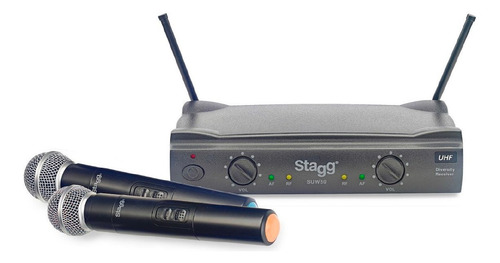 Sistema Inalámbrico Uhf 2 Micrófonos De Mano Stagg Suw50mm