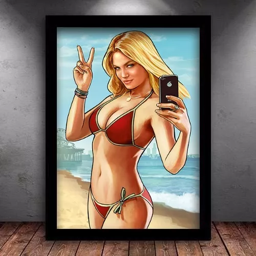 Quadro Decorativo Grand Theft Auto V Gta 5 Mapa Game 30x42cm