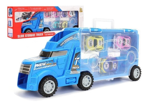 Camion Azul Juguete De Vehículo Para Niños Con Autitos