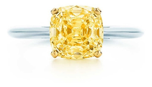 Anillo Compromiso Diamante Amarillo Certificado Gia 0.57 ct