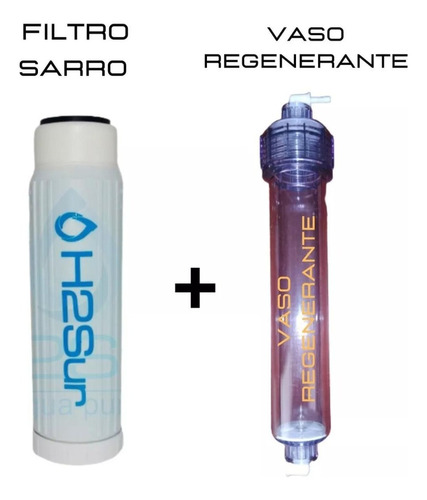Repuesto Filtro Ablandador Elimina Sarro + Vaso Regenerante 