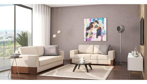 Sofá 3 Lugares Bretanha Linho Creme Ii Cor Marrom-claro