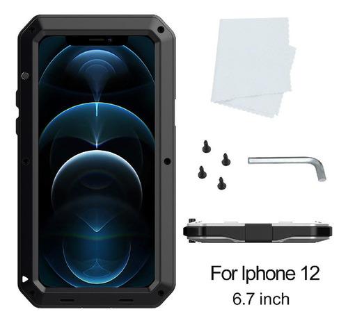 A Capa Para iPhone 12 Pro Max À Prova De Poeira 360 Alumínio
