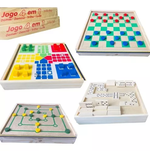 LUDO, DAMA E TRILHA - SUPER JOGOS Kit com 3 Jogos Educativos E