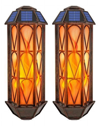 Luces Solares De Llama Para Exteriores Con 74 Led Parpadeant