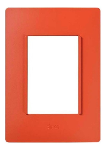 Placa 3 Módulos Rojo Coral Con Soporte Blanco Simon 26