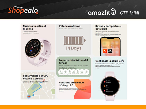 Smartwatch Reloj Inteligente Amazfit Gtr Mini Rosa Gps Cta-*