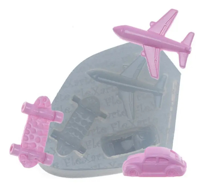 Molde de Silicone Flexarte para Doces e Confeitaria com Brinquedos e Skate