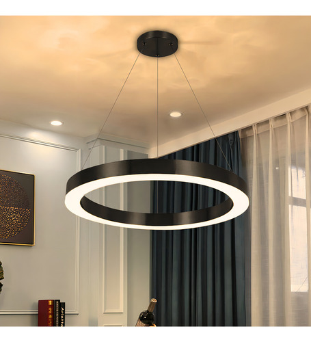 Lámpara Led Colgante Redonda Moderna 60cm 42w Fp 0.97 Estructura Luz Cálida 3000k