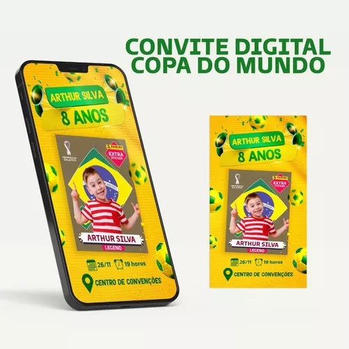 Fazer convite online convite digital COPA DO MUNDO QATAR 2022