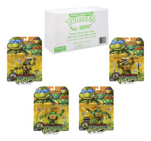Figura De Acción Tmnt Classic 4 2003 Turtles, Paquete De 4 U