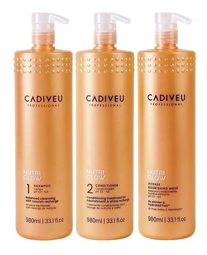 Kit Cadiveu Nutri Glow - Shampoo E Condicionador E Máscara