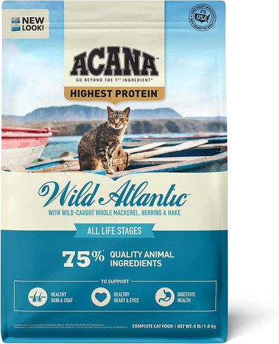 Alimento Para Gato Acana New Atlantic Toda Etapa De 1.8 Kg