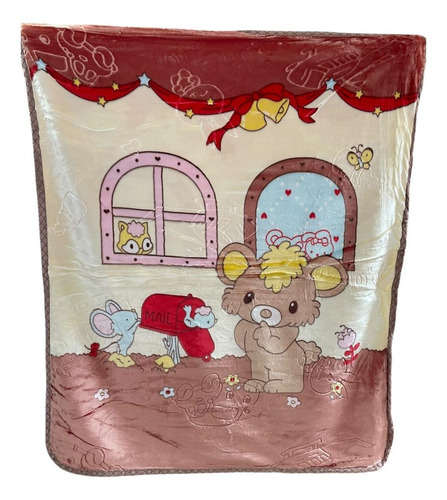 Cobertor Cunero Para Bebe 100x120cm Extra Suave Calientito Chocolate/vainilla Lisa