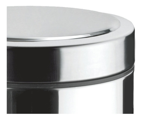 Imagem 7 de 11 de Lixeira Inox Tramontina Com Pedal Em Aço 5l 94538105 Cor Cinza