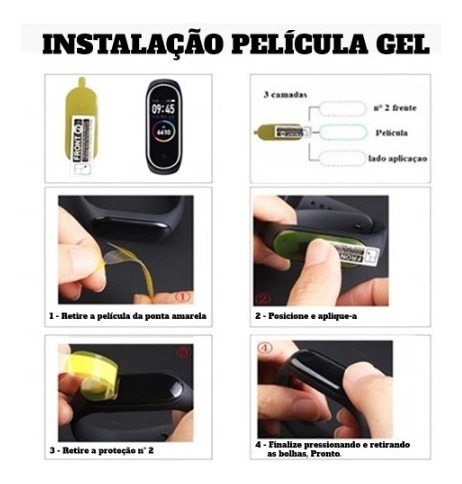 Kit 2 Pulseira Mi Band 4 / Mi Band 3 + Película Nano Gel
