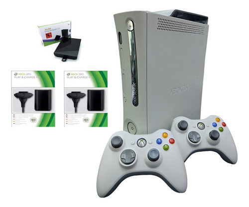Xbox 360 Fat Con Rgh 2 Controles Dd 500gb Con 80 Juegos Color Blanco