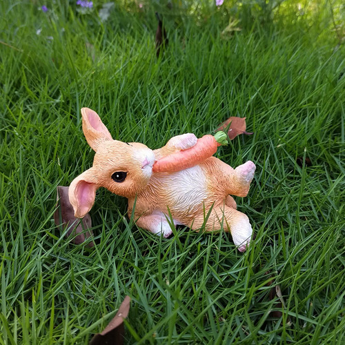Estatua De Jardín De Conejo, Figuritas De De 10cmx5.5cmx7cm