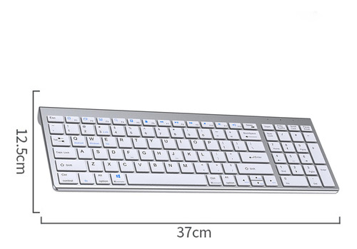 Teclado Inalámbrico Inalámbrico Con Cable Usb Plata