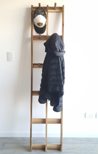 Imagen 2 de 7 de Perchero Nórdico Madera Guayubira Maciza Medida 40cm X 180cm