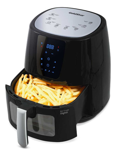 Freidora De Aire Digital 6 Lts Goldstar Gd-480 Air Fryer 1300w Control Táctil Intuitivo Display Digital Visor De Cocción 8 Programas