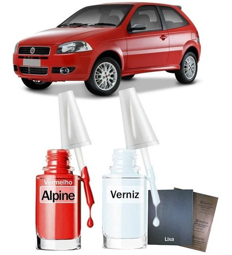 Tinta T Risco P Reparos Fiat Palio 16v 2000 Vermelho Alpine